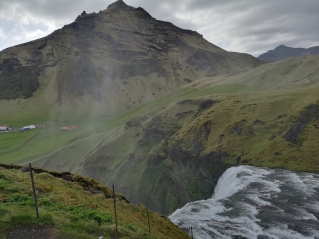 View from top of Skogafoss Waterfall