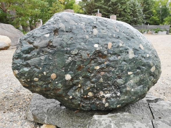 Conglomerate rock with small pieces of granite in it